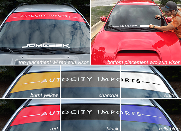 AutoCity Imports 43 Windshield Banner w/ Optional Sun Visor