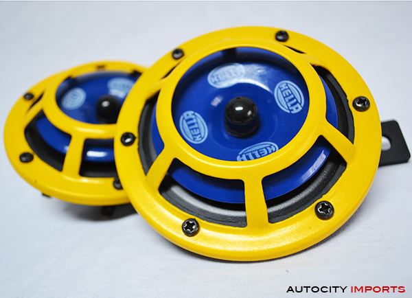 Hella Yellow Panther Horn Set (12V, 350/415 Hz, 105-118 dB @ 2m) for all  vehicles